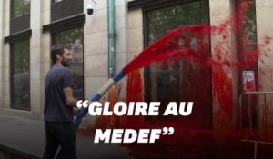 Extinction Rebellion arrose le MEDEF de faux sang à Paris