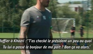 Saint-Étienne - Ruffier vanne Khazri sur sa rencontre avec Macron : "T'as checké le président ?"