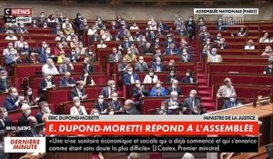 Regardez les images du nouveau ministre de la Justice Éric Dupond-Moretti chahuté ce matin par les députés à l'Assemblée nationale lors de sa prise de parole