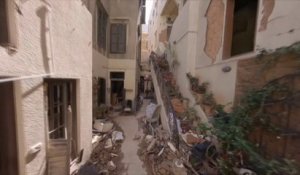 Une semaine après les explosions à Beyrouth, les images des dégâts filmées par un drone