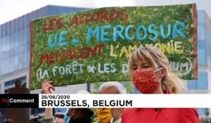 Rassemblement à Bruxelles pour protester contre la destruction de la forêt amazonienne