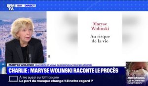 Maryse Wolinski: "Hier [au procès Charlie Hebdo], on a visionné des scènes qui étaient des scènes de guerre"