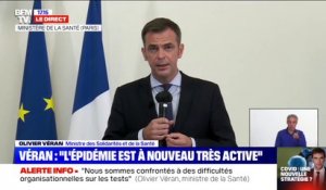 Olivier Véran: "Actuellement, une personne malade contamine en moyenne deux autres personnes tous les 15 jours"