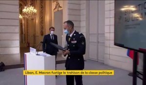 Emmanuel Macron a "honte" pour les dirigeants du Liban et le Hezbollah