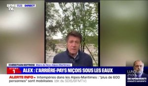 Christian Estrosi sur la tempête dans les Alpes-Maritimes:  "Jusque vers minuit, nous sommes à un niveau d'inquiétude extrêmement élevé"
