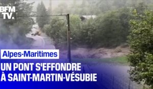 Alpes-Maritimes: les images de l’effondrement d’un pont à Saint-Martin-Vésubie