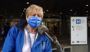 Coronavirus: protestation du personnel soignant du CHIREC contre la délégation d'actes infirmiers (Myriam Doeuvre/CGSLB)