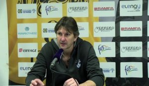 Le coach de Quimper Laurent Foirest après la finale de Leaders Cup perdue à Fos