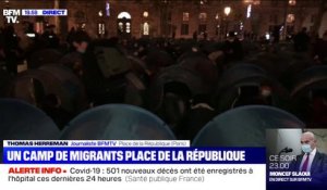 Un camp de migrants installé place de la République à Paris