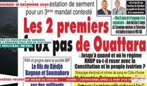 Le Titrologue du 18 Décembre 2020: Après sa prestation de serment, les 2 premiers faux pas de Ouattara