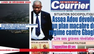 Le titrologue du Lundi 28 Décembre 2020/ Assoa Adou dévoile un plan macabre du régime contre Gbagbo