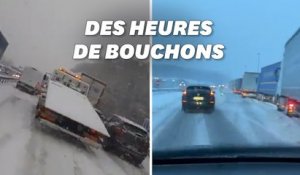 Dans l'Ain, 2000 automobilistes bloqués sur l'autoroute à cause de la neige