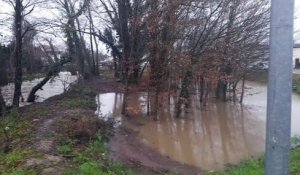 Inondation en Gironde : le Brion à Langon, samedi 23 janvier 2021