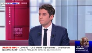 Gabriel Attal: "l'objectif, c'est d'arriver à un million de tests par mois" dans les écoles