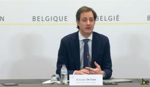 Alexander De Croo: "Des mesures importantes pour préserver la confiance dans notre système économique"
