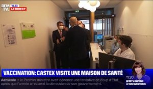 Vaccination: Jean Castex arrive dans une maison de santé parisienne