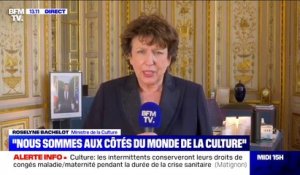 Culture en crise: Roselyne Bachelot confirme que les intermittents verront leurs droits prolongés