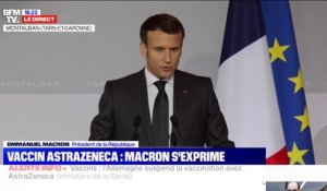 Emmanuel Macron annonce la suspension "par précaution" de la vaccination avec AstraZeneca "jusqu'à demain après-midi"