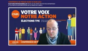 Conférence de presse : Elections professionnelles pour les salariés des petites entreprises et du particulier employeur (du 22 mars au 6 avril)