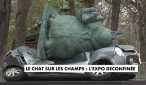 Philippe Geluck expose son chat sur les Champs-Elysées