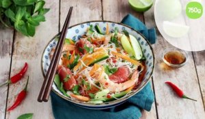 Salade Thaïlandaise aux vermicelles de riz, crevettes et pamplemousse