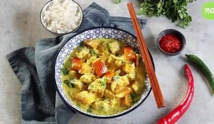 Curry de poulet et lait de coco au potimarron
