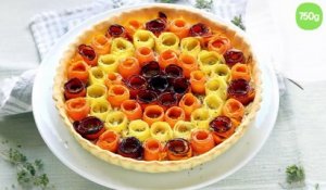 Tarte multicolore fleurs de carottes