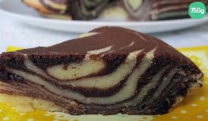 Gâteau rayé chocolat-vanille