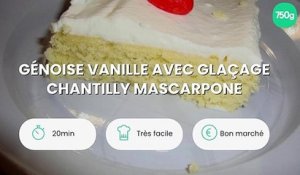 Génoise vanille avec glaçage chantilly mascarpone