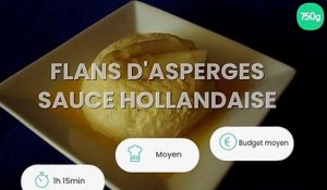 Flans d'asperges sauce hollandaise