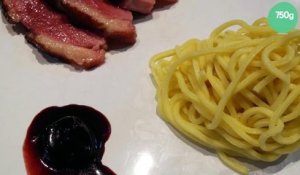 Magret de canard, sauce à la cerise