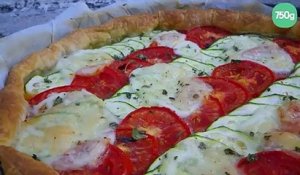 Tarte chorizo, courgettes, tomates et mozzarella