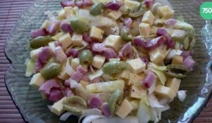 Salade d'endives gouda lardons