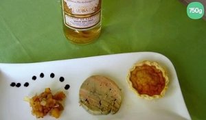 Foie gras et son chutney de pomme, tartelette à l'ail confit