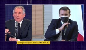 "Je suis pleinement engagé dans le soutien à ce que le président de la République fait, cet homme-là est à la hauteur de l'Histoire", estime François Bayrou