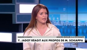 Marlène Schiappa répond à Yannick Jadot : "Pourquoi cette volonté farouche d'EELV de financer les organisations proches de l'islamisme radical ? Plutôt que de répondre, EELV se victimise"