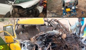 Les images du grave accident qui a fait 3 morts et 7 blessés à Kaolack