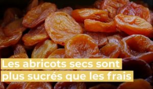 Vrai:Faux : les abricots secs sont plus sucrés que les frais