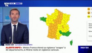 Orages: un département sur trois placé sous vigilance orange