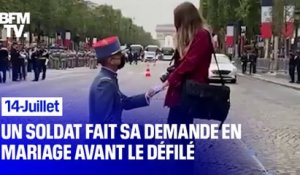 14-Juillet: un soldat fait sa demande en mariage avant le défilé sur les Champs-Élysées