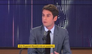 Mise en examen d'Éric Dupond-Moretti : Gabriel Attal "ne croit pas du tout" qu'elle va affaiblir le ministre