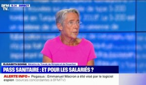 Interrogée sur un éventuel report du pass sanitaire étendu, Élisabeth Borne estime que "la quatrième vague, c'est maintenant"