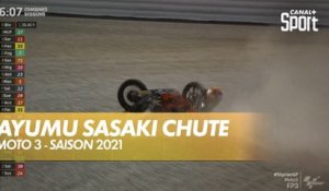 Chute d'Ayumu Sasaki - Moto 3