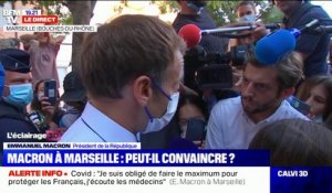 Emmanuel Macron à Marseille: "Il faut remettre de l'argent dans l'école et permettre d'arrêter d'avoir des décrocheurs"