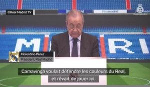 Real Madrid - Florentino Pérez : "Camavinga voulait défendre les couleurs du Real Madrid"