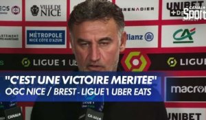 Christophe Galtier satisfait de ses joueurs après la victoire contre Brest- Ligue 1 Uber Eats
