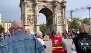 Mouvement de grève national : Le cortège se met en place à la Porte d'Aix à Marseille