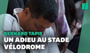 L'hommage à Bernard Tapie, au stade Vélodrome, des fans de l'OM