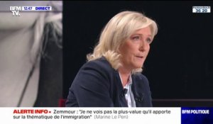 Marine Le Pen: "Ce que je vois de Jean-Luc Mélenchon, c'est un immigrationniste fou et un défenseur du fondamentalisme islamiste"