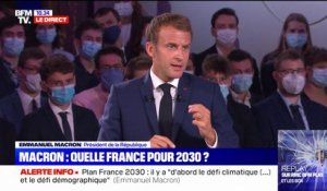 Emmanuel Macron: "Le défi démographique est colossal (...) Il crée des tensions entre différentes régions du monde par les migrations"